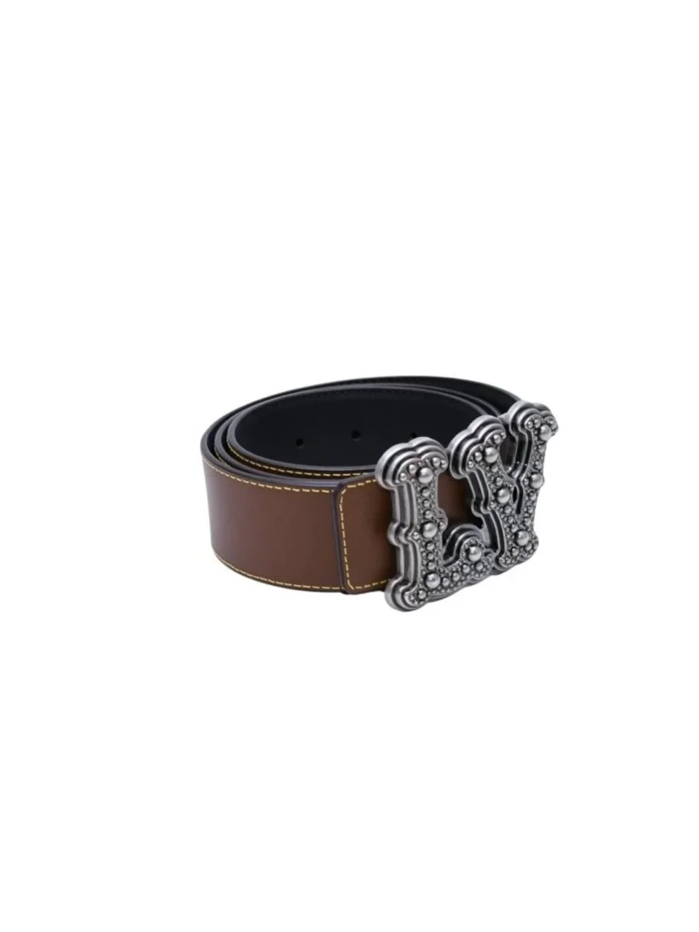 Louis Vuitton Belt LV Reversible Brown Metal Silver